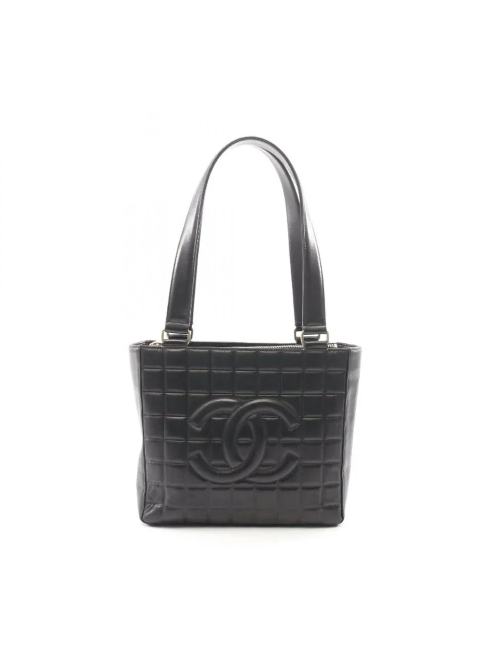 Chanel Tote Bag Choco Bar Black Lambskin CC Logo